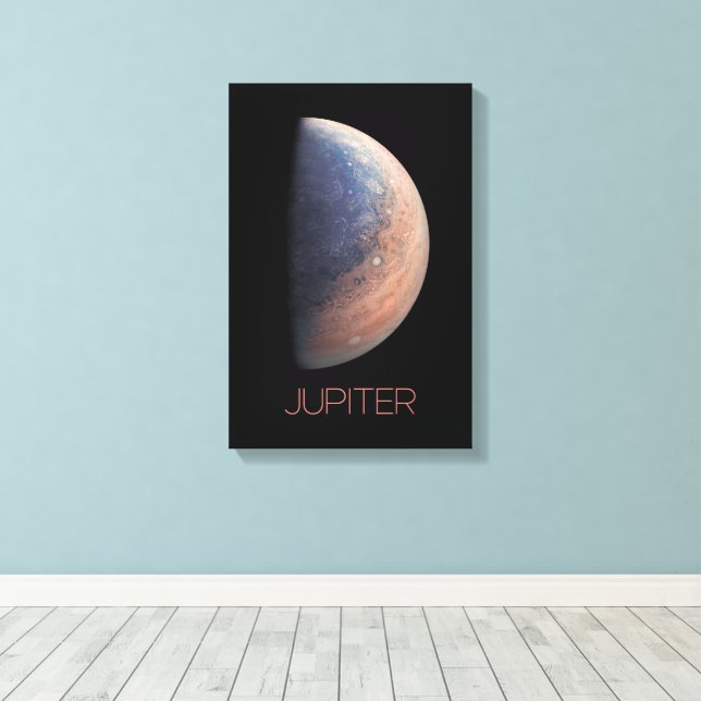 Outer Space, Galaxy, Solar System, Planet Jupiter Canvas Print (Insitu(Wood Floor))