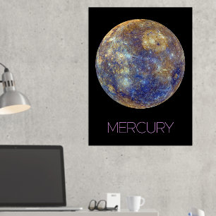 Outer Space, Galaxy, Solar System, Planet Mercury Foil Prints
