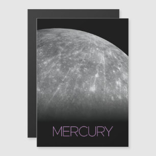 Outer Space, Galaxy, Solar System, Planet Mercury Magnetic Invitation