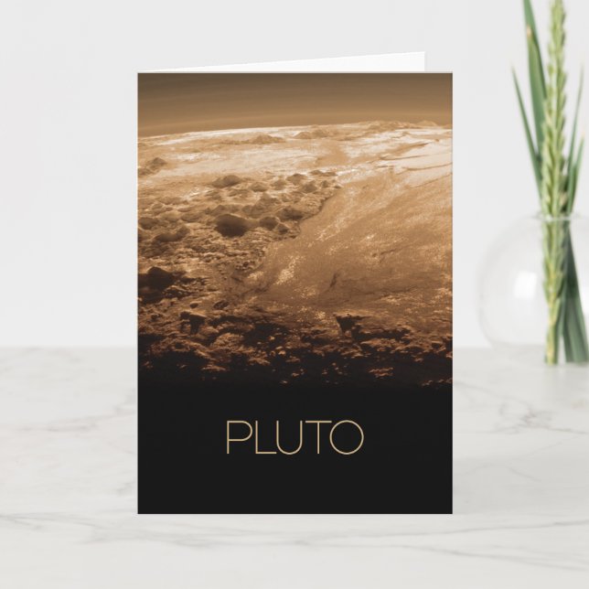 Outer Space, Galaxy, Solar System, Planet Pluto Card (Front)