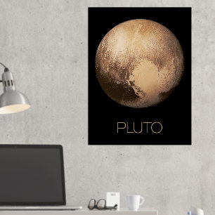 Outer Space, Galaxy, Solar System, Planet Pluto Foil Prints