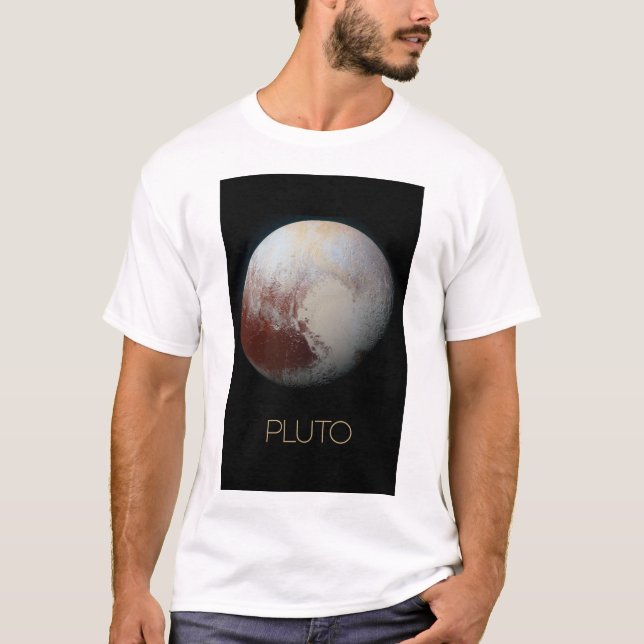 Outer Space, Galaxy, Solar System, Planet Pluto T-Shirt (Front)