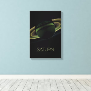 Outer Space, Galaxy, Solar System, Planet Saturn Canvas Print