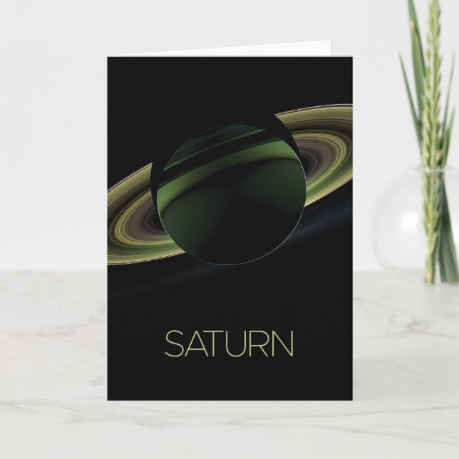 Outer Space, Galaxy, Solar System, Planet Saturn Card (Front)