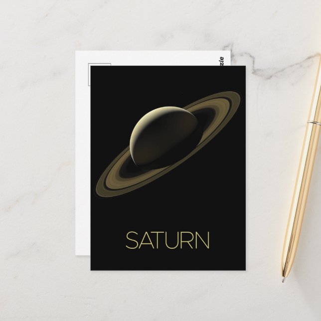 Outer Space, Galaxy, Solar System, Planet Saturn Postcard (Front/Back In Situ)