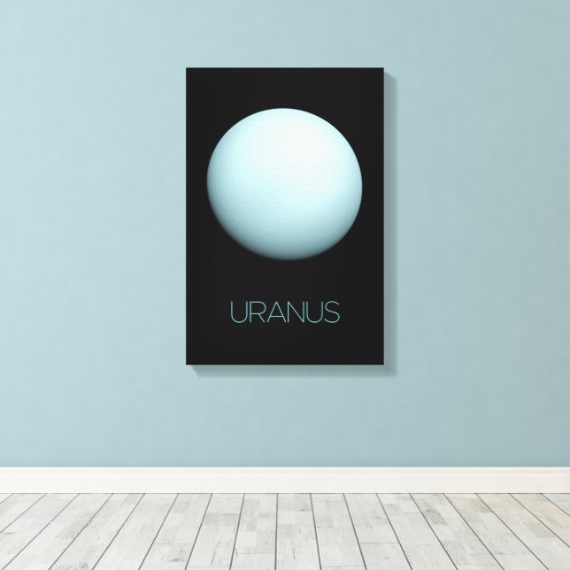 Outer Space, Galaxy, Solar System, Planet Uranus Canvas Print (Insitu(Wood Floor))