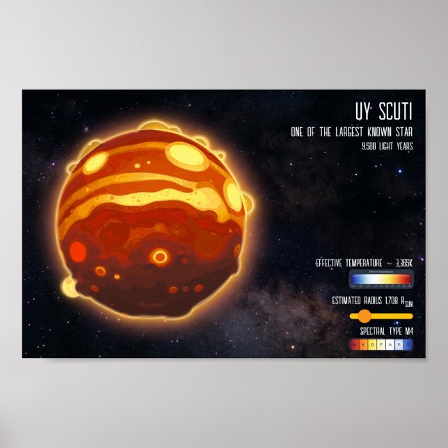Outer Space Galaxy Stars Universe Science Info Poster (Front)