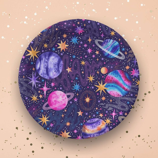Outer space Galaxy with Planets Comets and Stars Paper Plate (Outer space Galaxy with Planets Comets and Stars Paper PlatesOuter space Galaxy with Planets Comets)