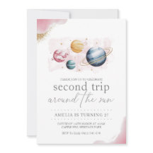 Outer Space Girl Birthday Galaxy Stars Planets