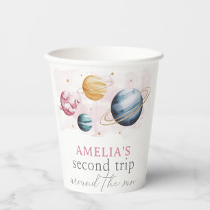 Outer Space Girl Birthday Galaxy Stars Planets Paper Cups