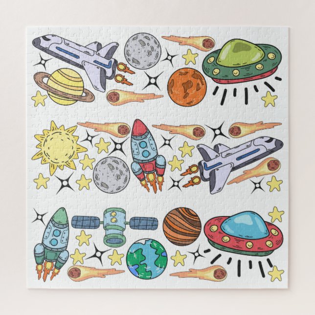 Outer Space: Hand-Drawn Vintage Doodles Jigsaw Puzzle (Vertical)