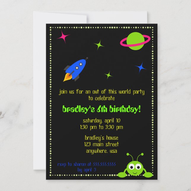 Outer Space Invitation (Front)