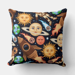 Outer Space Kids Throw Pillow