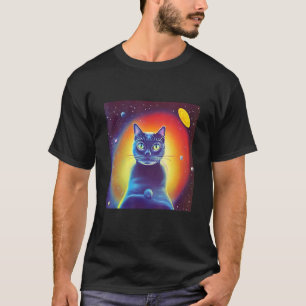 Outer Space Kitty Cat Kitten Science Fiction Felin T-Shirt