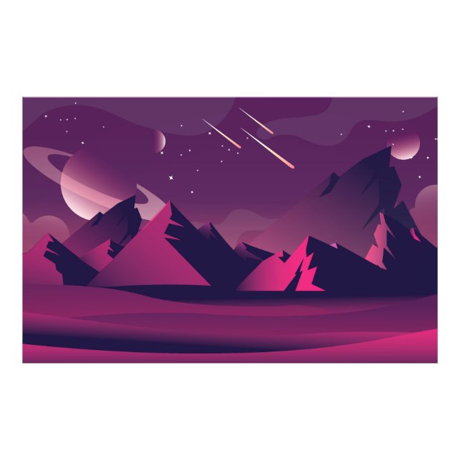 Outer Space Landscape Photo Print (Front)