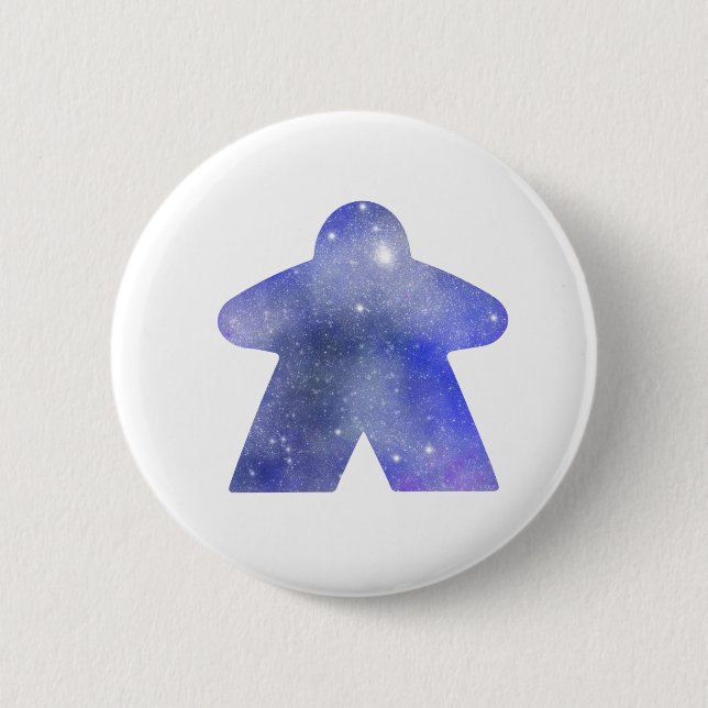 Outer Space Meeple in Blue 2 Inch Round Button (Front)
