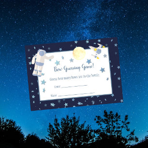 Outer Space Midnight Guess Game White Enclosure Card