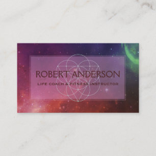Outer Space Modern Sacred Geometry   New Age Business Card