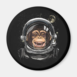 Outer Space Monkey Astronaut Wild Zoo Animal Face  Magnet