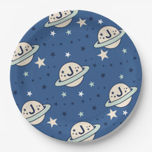 Outer Space Out of this World 1st Birthday Paper Plate
