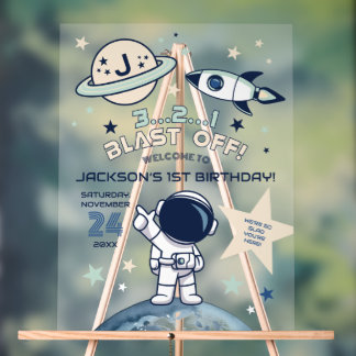 Outer Space Out of this World 1st Birthday Welcome
