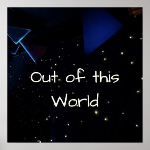Outer Space Out of this World Customizable Text Poster