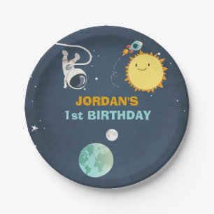 Outer Space Paper Plates Birthday Rocket Astronaut