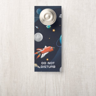 Outer Space Pattern Shuttle in Galaxy Planet Door Hanger