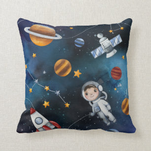 Outer Space Personalized Add Your Name Throw Pillow