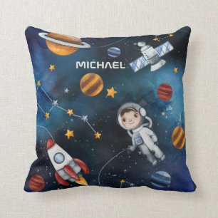 Outer Space Personalized Add Your Name Throw Pillow