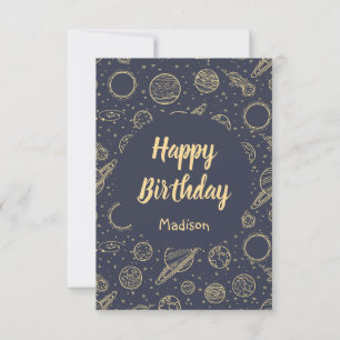 Outer Space Personalized Birthday Card