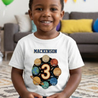 Outer space personalized name 3rd Birthday party