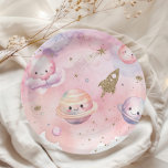 Outer space Planets and stars pink girl birthday Paper Plate<br><div class="desc">Outer space Planets and stars pink girl birthday Paper Plates
Matching items available.</div>