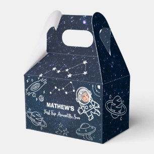 Outer Space Planets Astronaut 1st Birthday Boy Favor Box