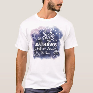 Outer Space Planets Astronaut Birthday Family Dad T-Shirt