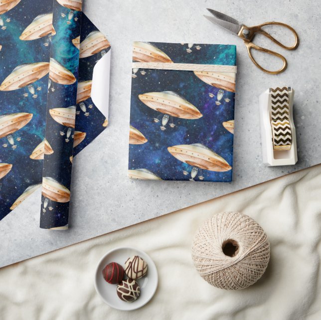 Outer Space Planets Boy First Birthday Wrapping Paper (Crafts)