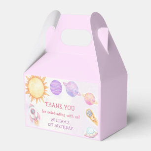 Outer Space Planets Boy Galaxy First Trip Birthday Favor Box
