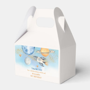 Outer Space Planets Boy Galaxy First Trip Birthday Favor Box