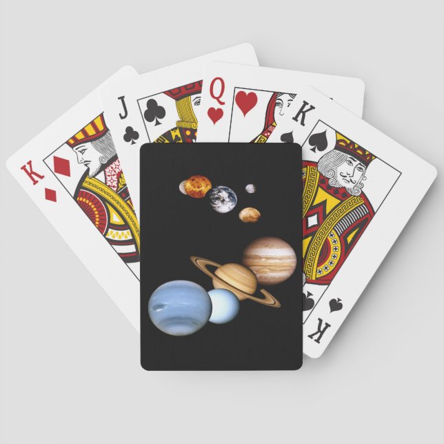 Outer space planets galaxy playing cards (Back)