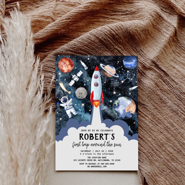Outer Space Planets Gender Neutral 1st Birthday Invitation (Creator Uploaded)