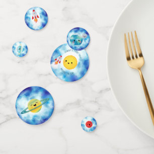 Outer Space Planets Rocket Ship Birthday  Confetti