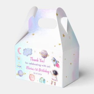 Outer Space Planets & Rocket Ship Birthday Party Favor Box