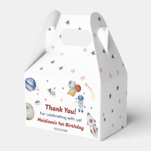 Outer Space Planets & Rocket Ship Birthday Party Favor Box