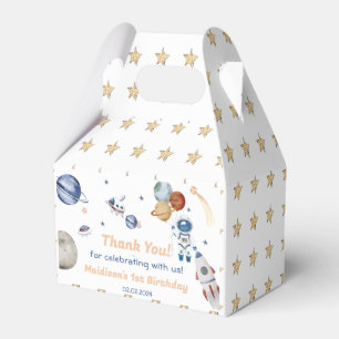 Outer Space Planets & Rocket Ship Birthday Party Favor Box