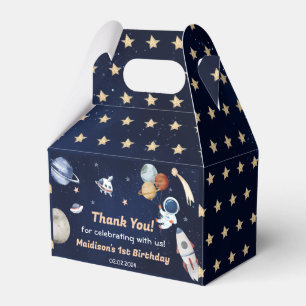 Outer Space Planets & Rocket Ship Birthday Party Favor Box