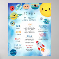 Outer Space Planets Rocket Ship Birthday