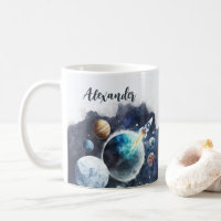 Outer Space Planets & Rocket Ship Personalized