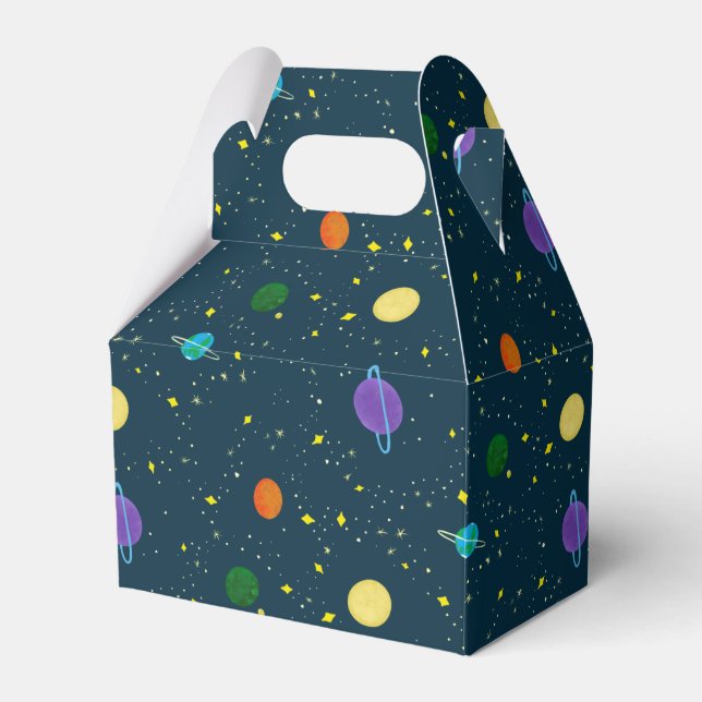 Outer Space Planets & Stars in Unknown Galaxy Favor Box (Front Side)
