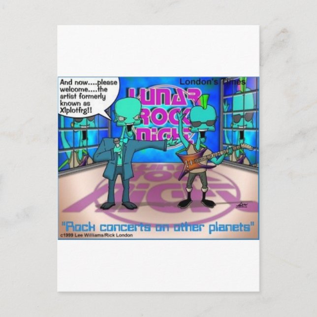 Outer Space Rock Bands Funny Gifts & Tees Postcard (Front)