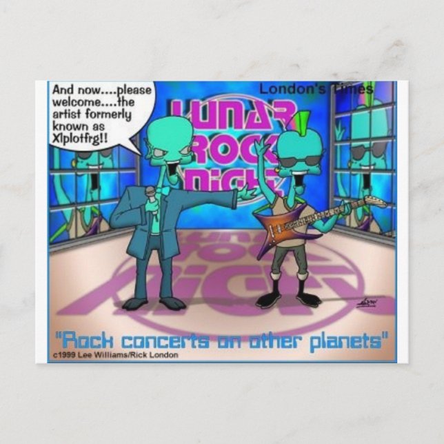Outer Space Rock Bands Funny Gifts & Tees Postcard (Front)